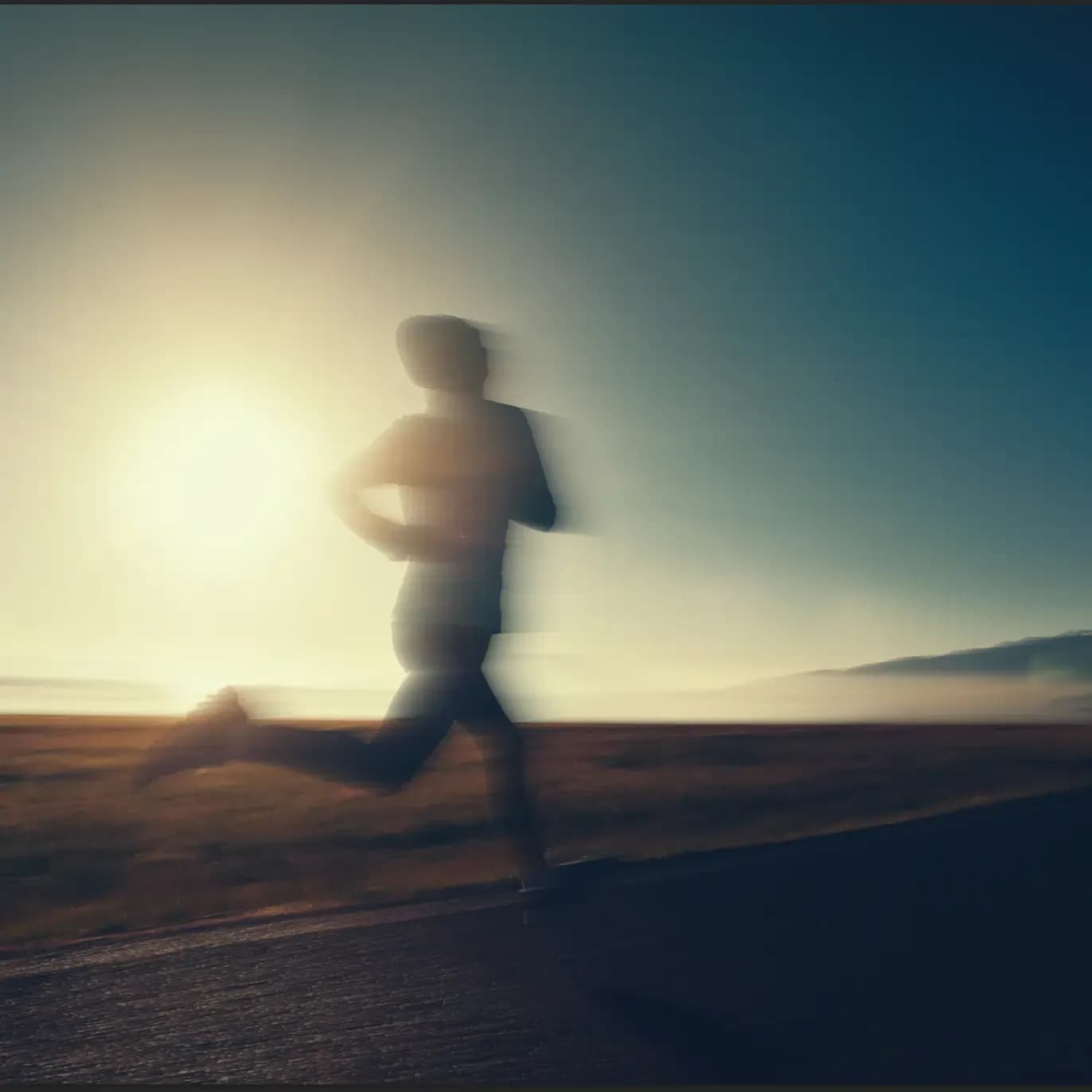 person running at sunrise